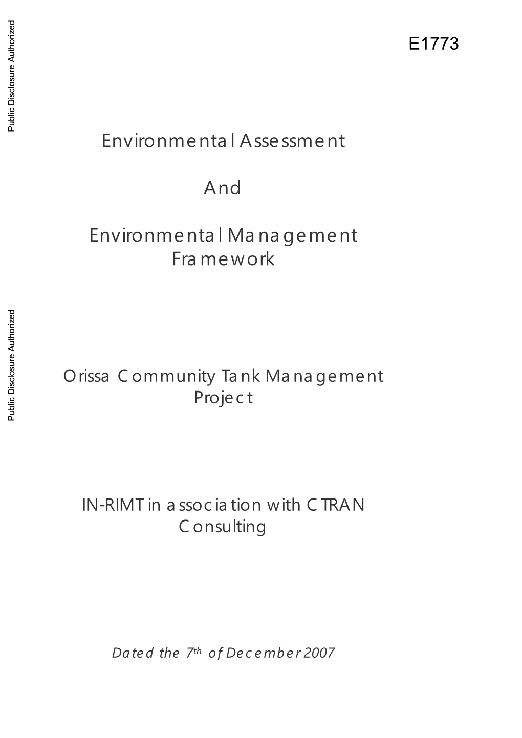 World Bank Document