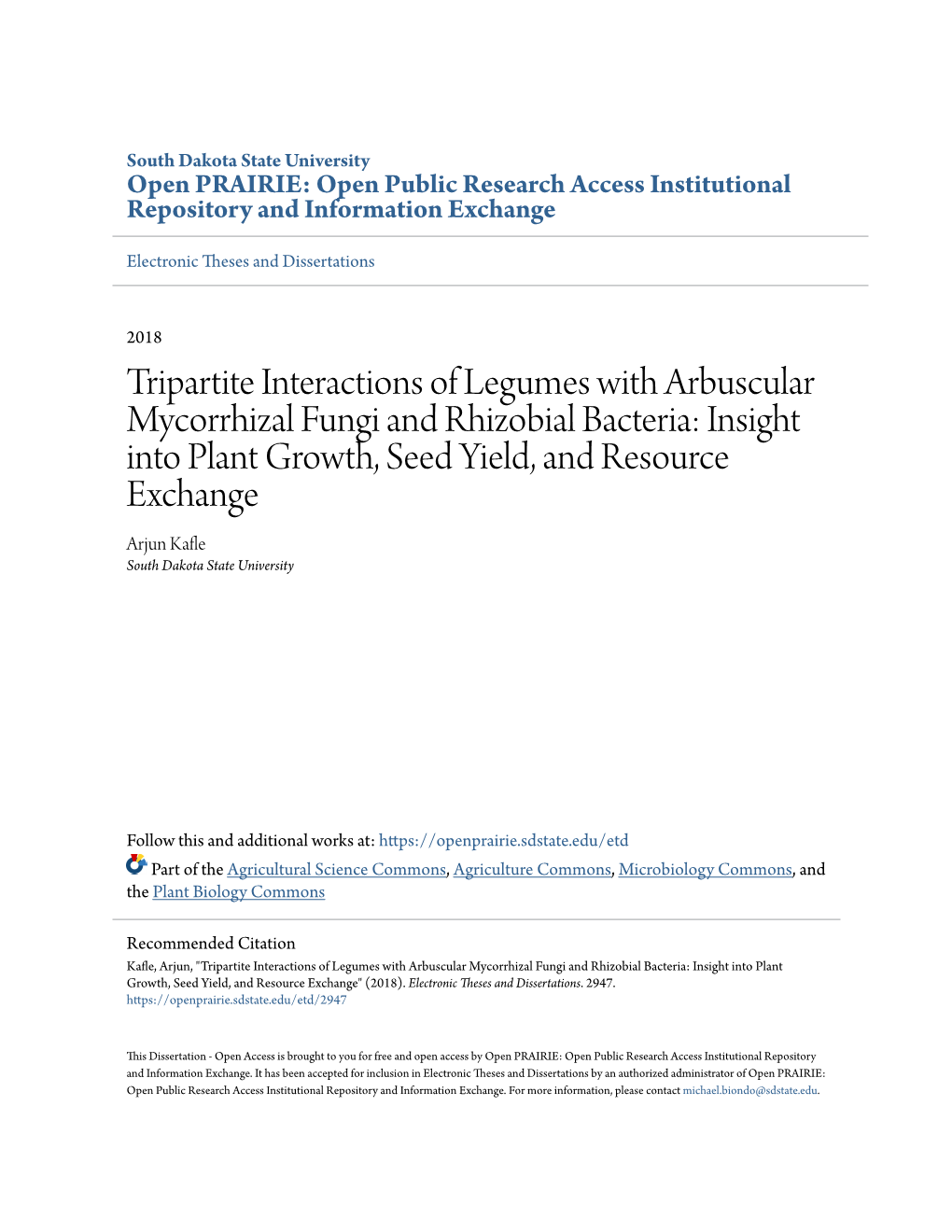 Tripartite Interactions of Legumes with Arbuscular Mycorrhizal Fungi And