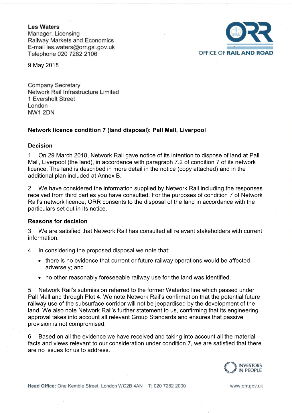 Land Disposal Notice for Pall Mall , Liverpool