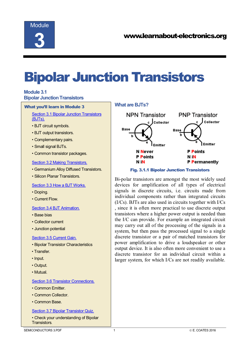 Bipolar Junction Transistors