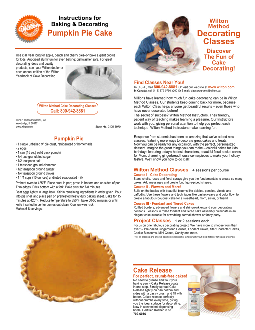 Pumpkin Pie Pan 2105-3970