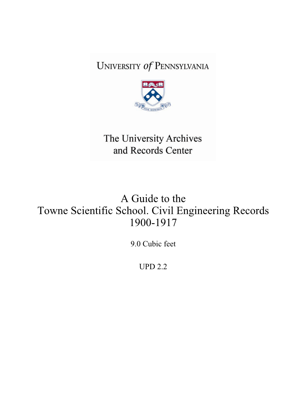 Guide, Towne Scientific School. Civil Engineering