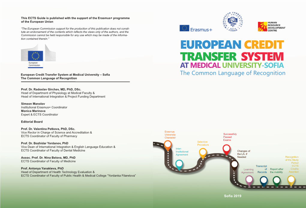 Medical University – Sofia the Common Language of Recognition the Common Language of Recognition