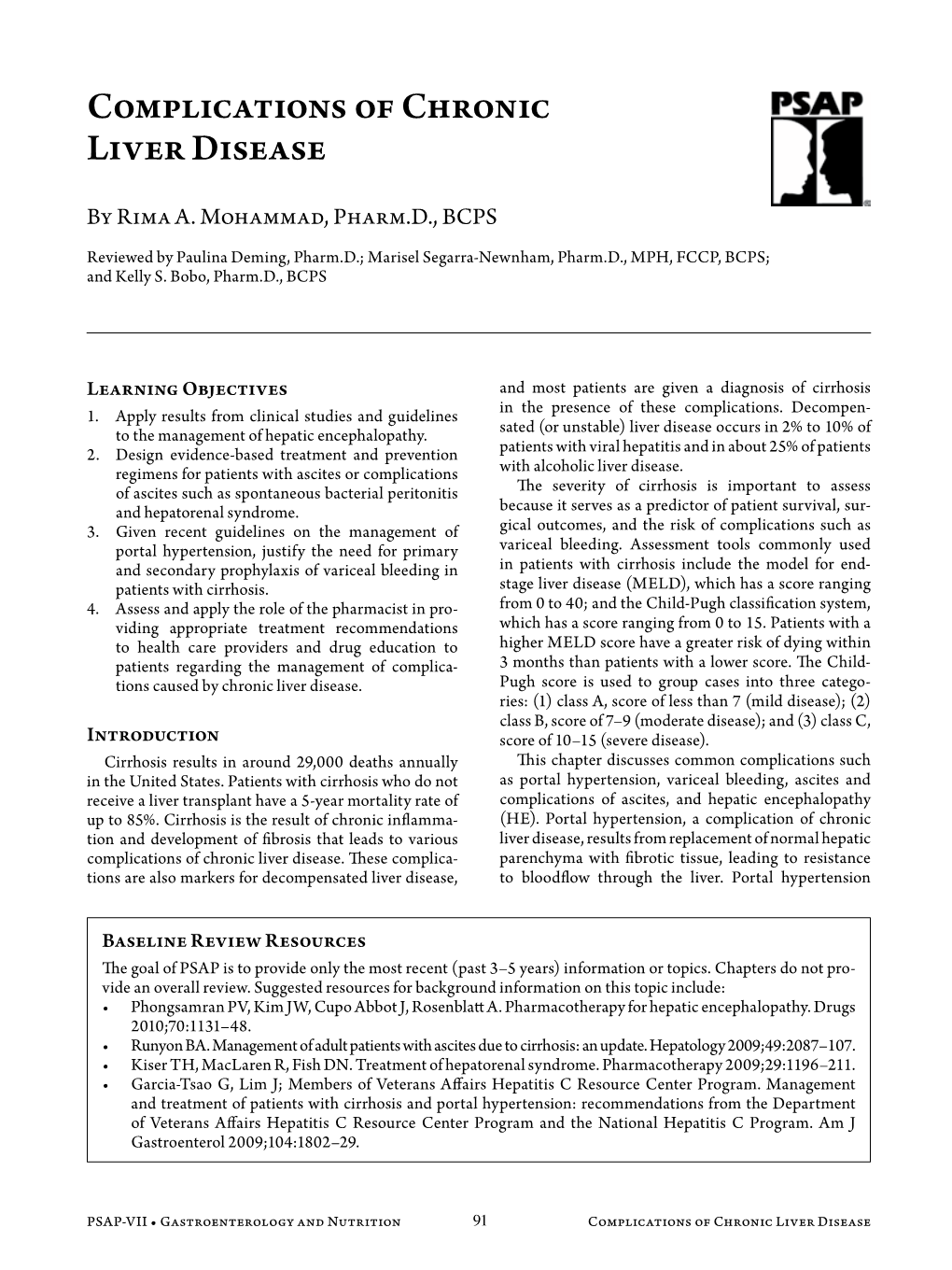 Complications of Chronic Liver Disease