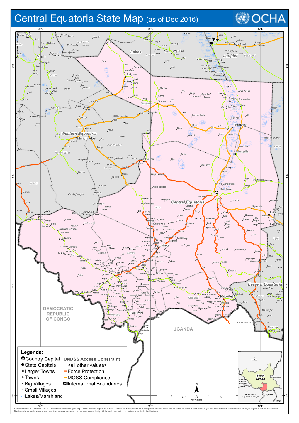 Central Equatoria State! Map ! ! ! ! ! ! ! ! ! ! ! ! ! 30°E ! 31°E ! ! 32°E