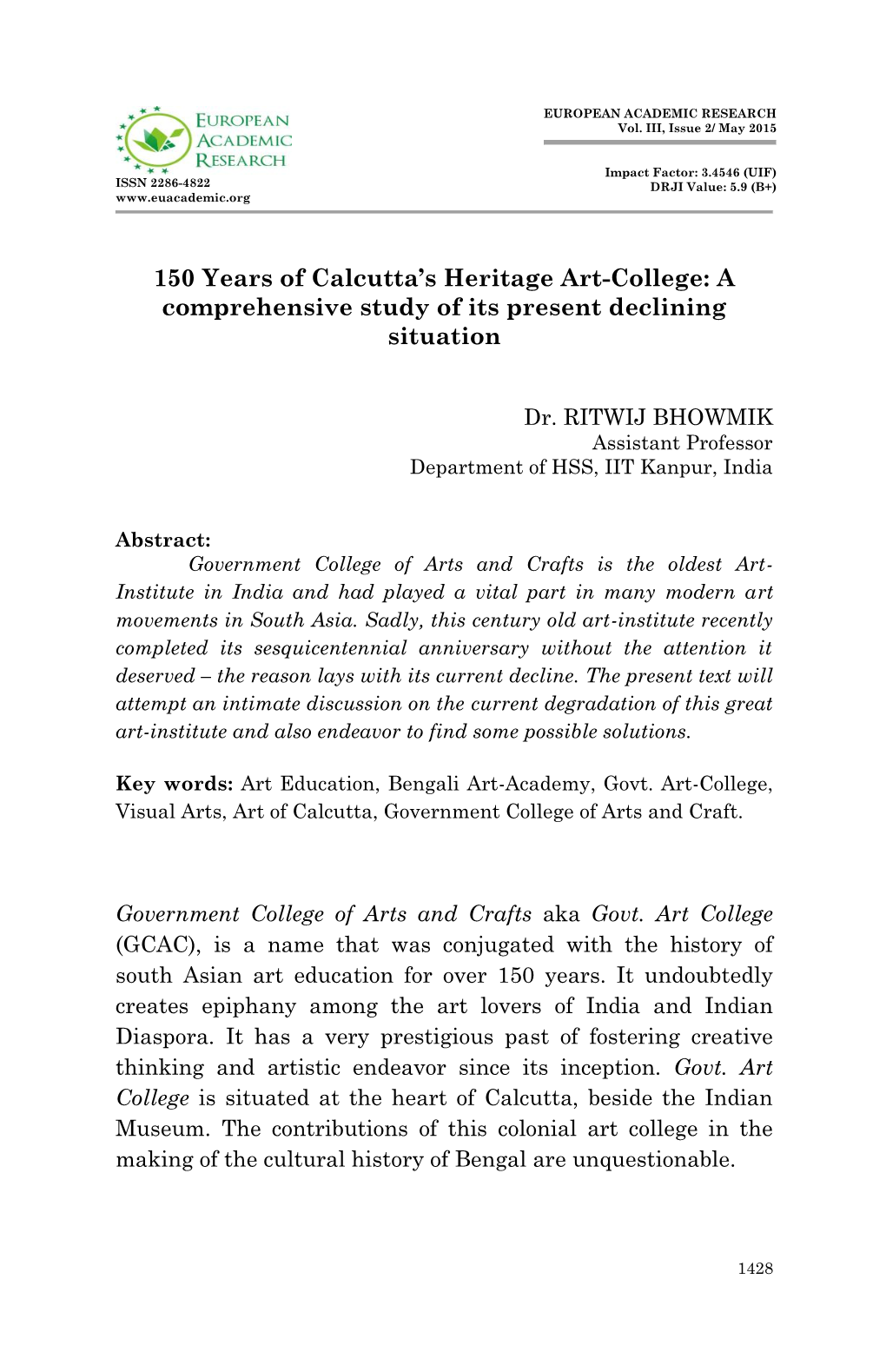 150 Years of Calcutta's Heritage Art-College