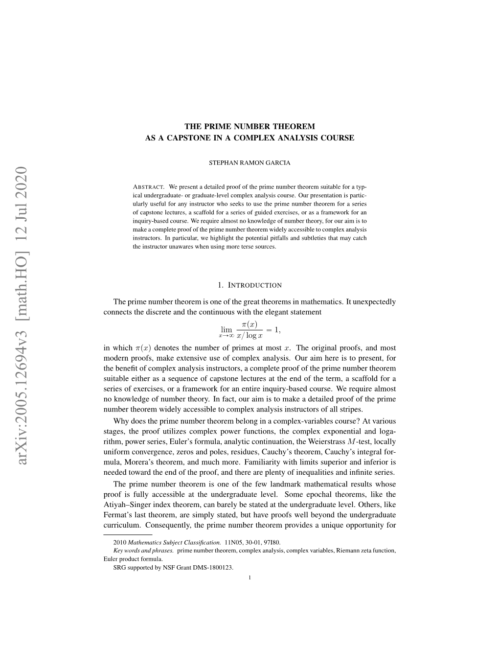 Arxiv:2005.12694V3 [Math.HO] 12 Jul 2020 Mula, Morera’S Theorem, and Much More