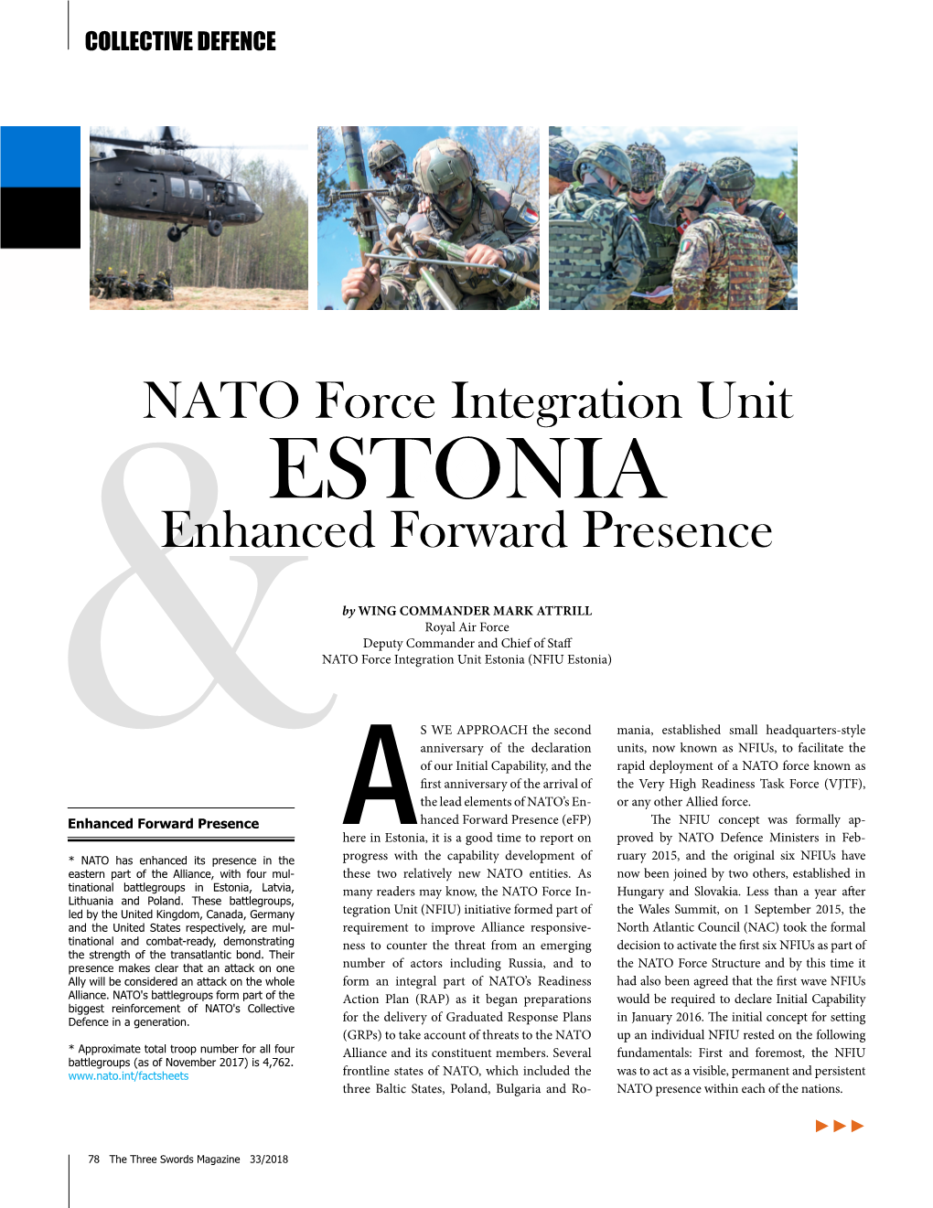 NATO Force Integration Unit Estonia and NATO Enhanced Forward