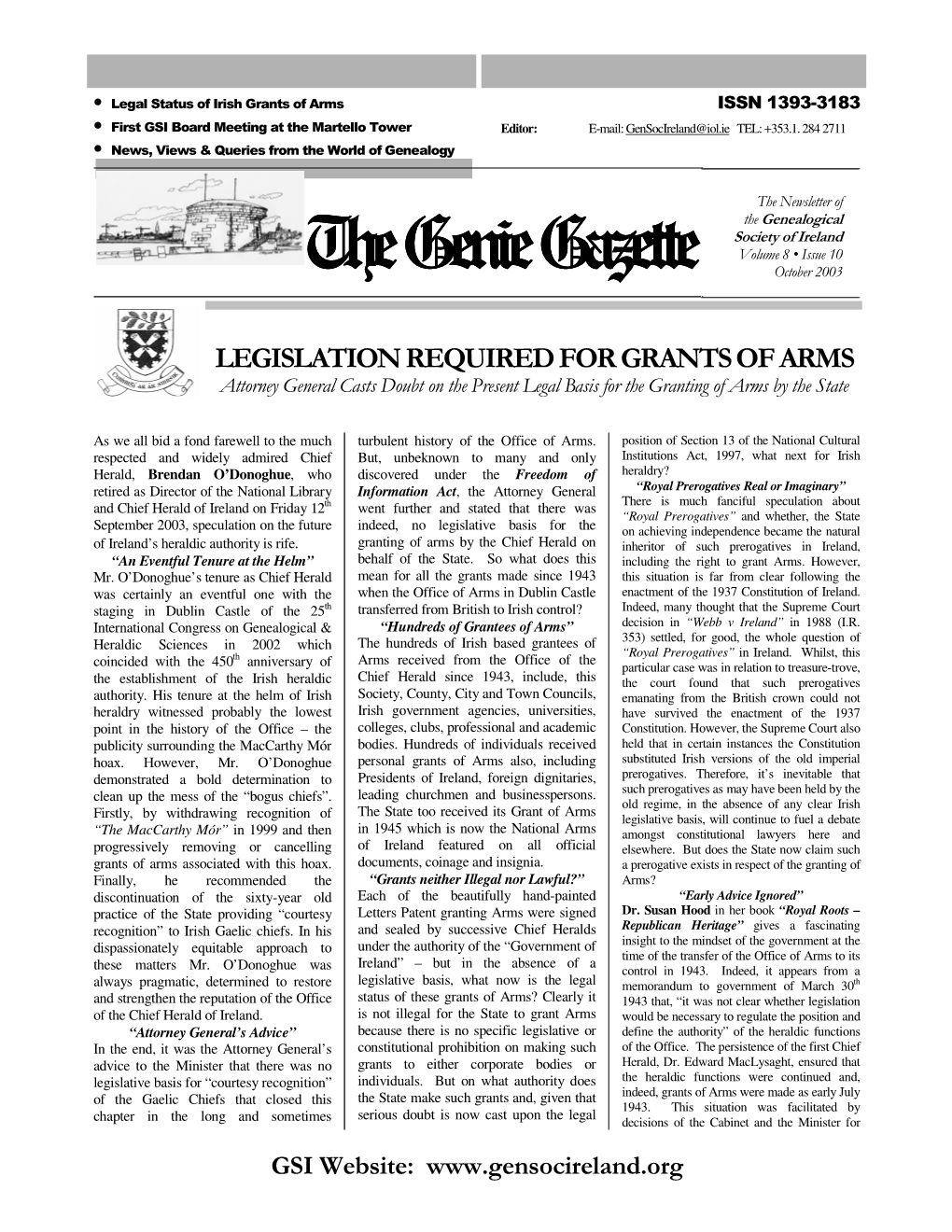 Genie Gazette October 2003