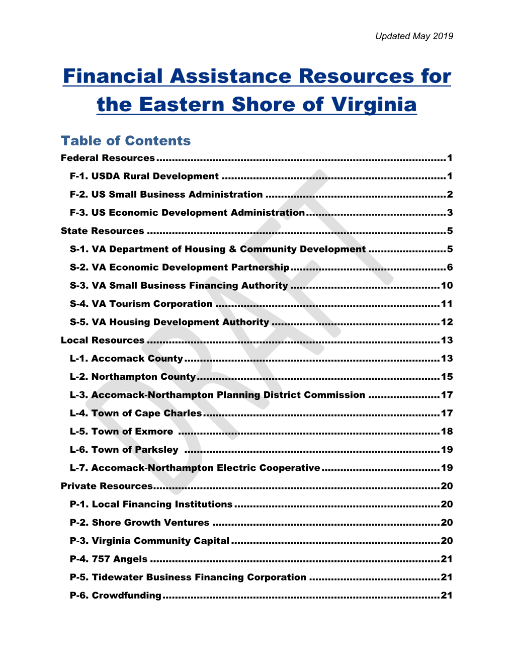 Financial Assistance Resources for the Eastern Shore of Virginia