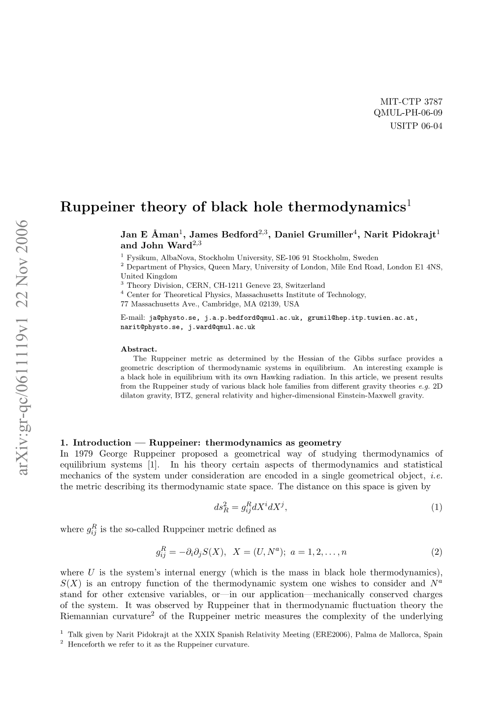 Ruppeiner Theory of Black Hole Thermodynamics