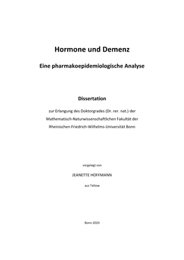 Hormone Und Demenz