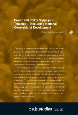 Power and Policy Slippage in Tanzania – Discussing National Ownership of Development