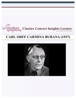 Carl Orff Carmina Burana (1937)