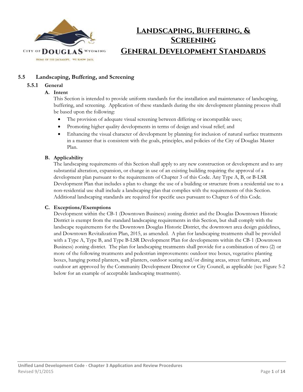 Landscaping, Buffering, & Screening General Development Standards