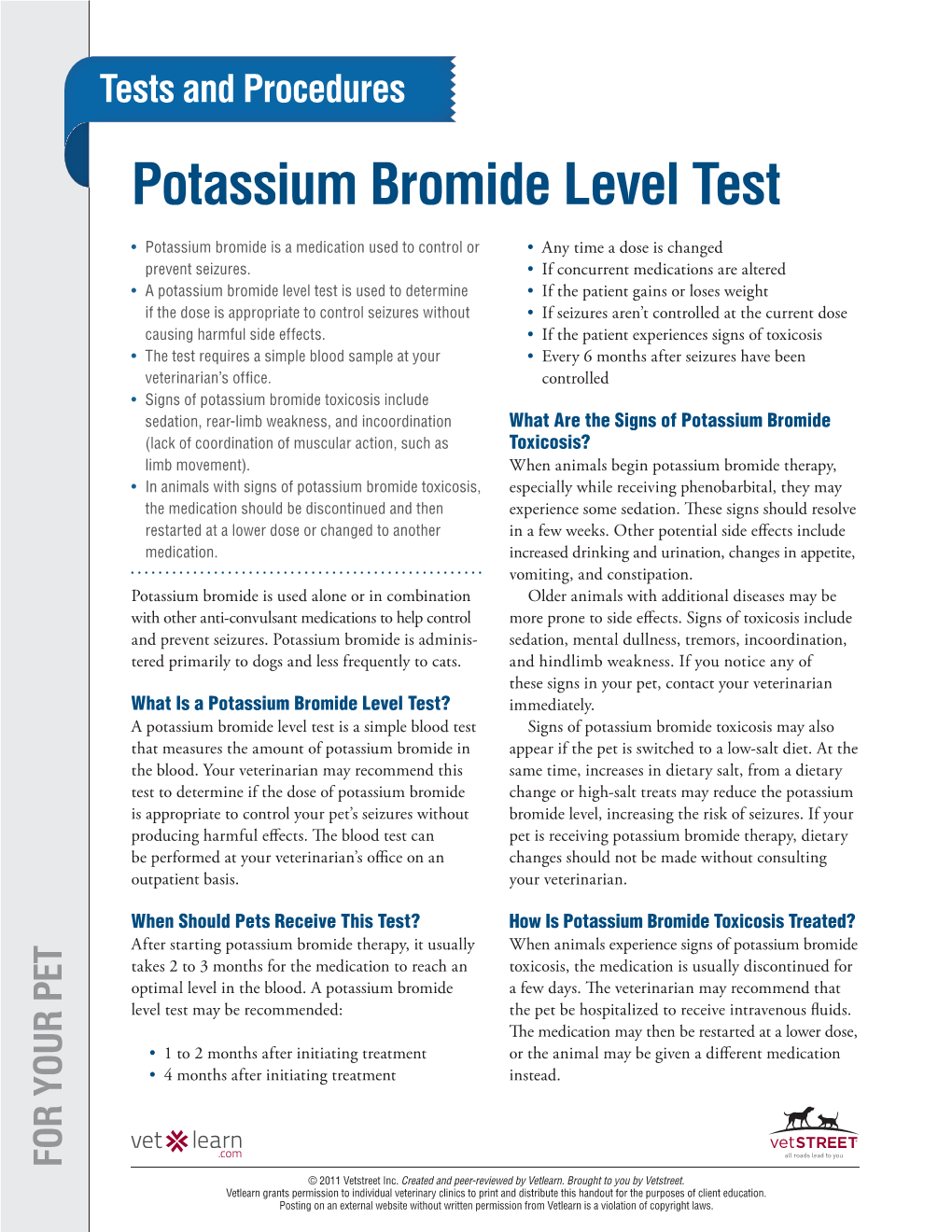 Potassium Bromide Level Test Medication
