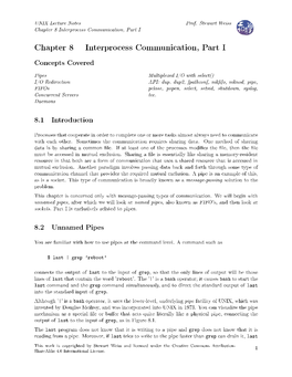 Chapter 8 Interprocess Communication, Part I