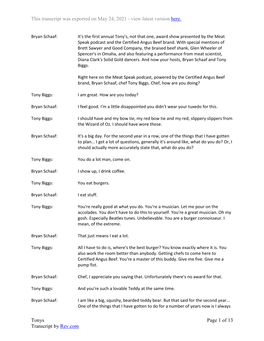 View Latest Version Here. Tonys Transcript by Rev.Com Page 1 of 13
