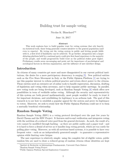Building Trust for Sample Voting