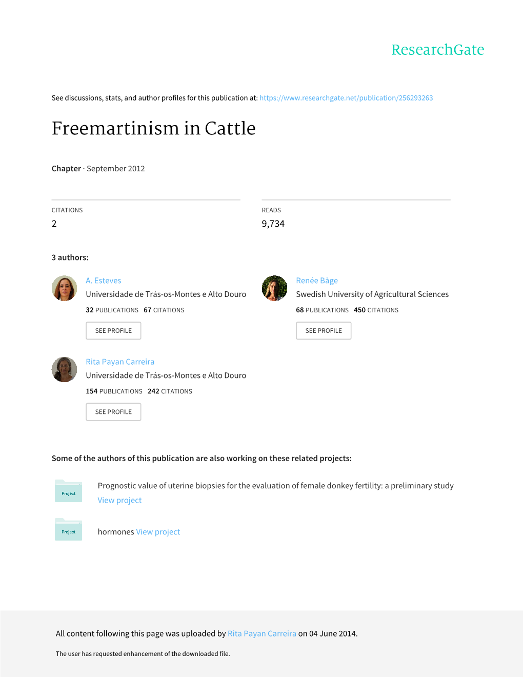 Freemartinism in Cattle