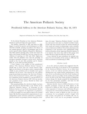 The American Pediatric Society