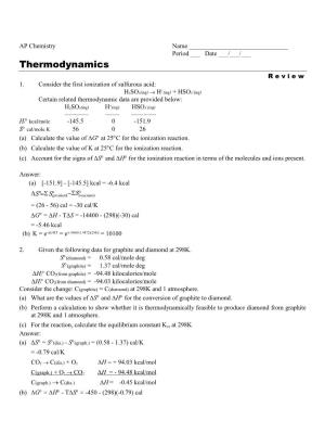 Thermodynamics R E V I E W 1