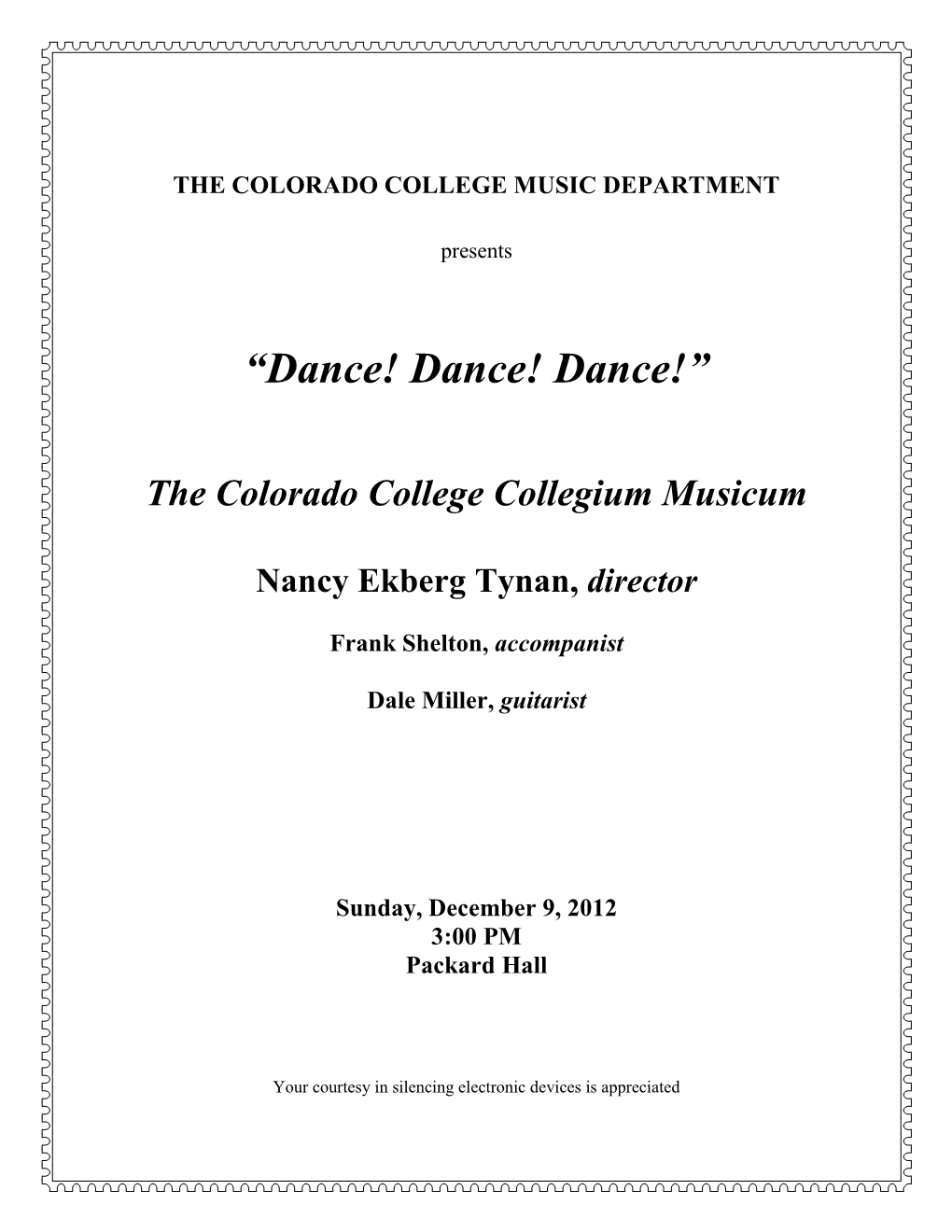 The Colorado College Music Department