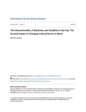 The Intersectionality of Blackness and Disability in Hip-Hop: the Societal Impact of Changing Cultural Norms in Music