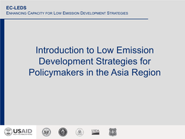 Ec-Leds Enhancing Capacity for Low Emission Development Strategies
