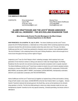 Alamo Drafthouse and Levi's® Brand Announce