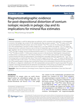 Magnetostratigraphic Evidence for Post-Depositional Distortion of Osmium Isotopic Records in Pelagic Clay and Its Implications F