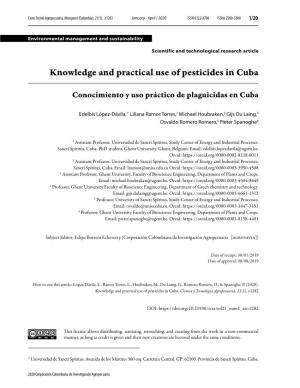 Knowledge and Practical Use of Pesticides in Cuba