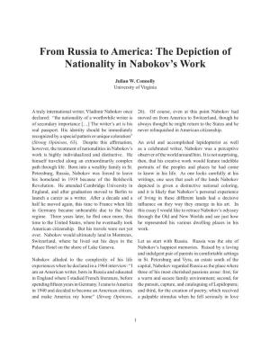 From Russia to America: the Depiction of Nationality in Nabokov’S Work