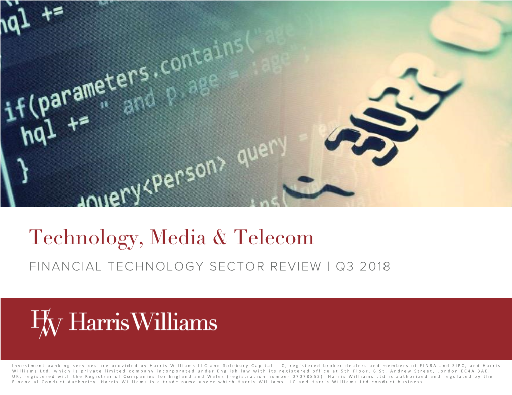 Financial Technology Sector Review | Q3 2018