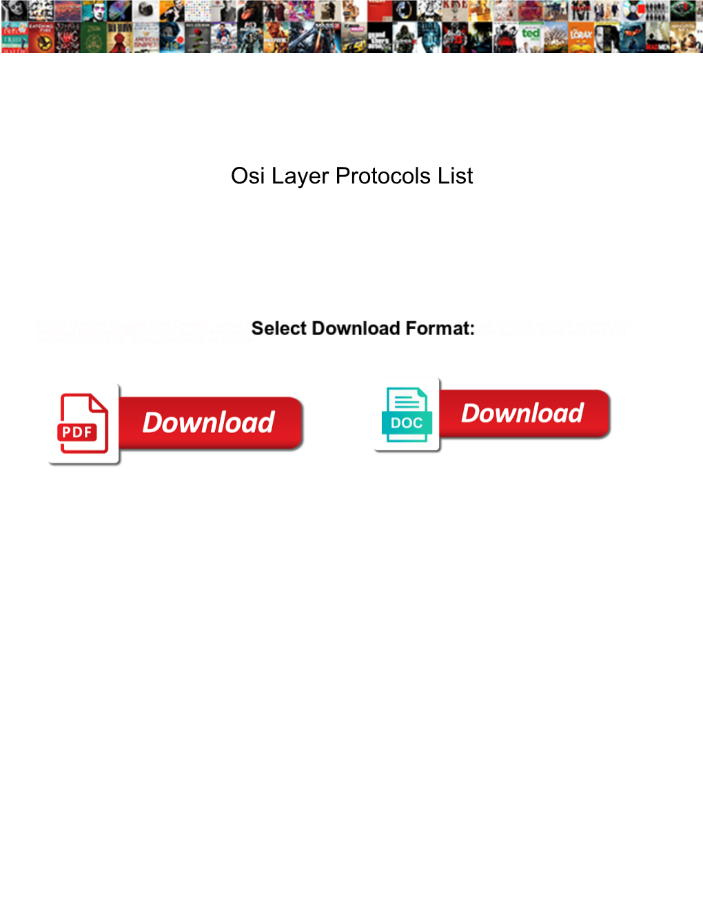 Osi Layer Protocols List