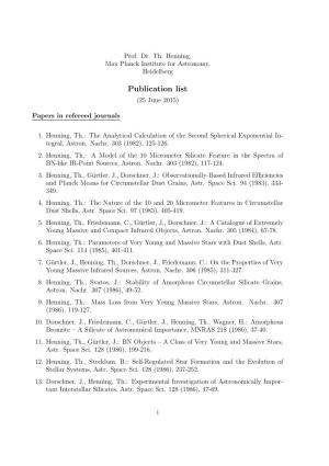 Publication List (25 June 2015)