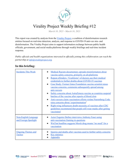 Virality Project Weekly Briefing 12