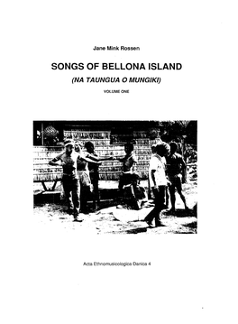 SONGS of BELLONA ISLAND (NA TAUNGUA 0 Mungiklj