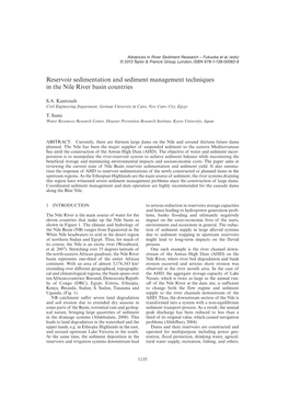 Reservoir Sedimentation and Sediment Management Techniques in the Nile River Basin Countries