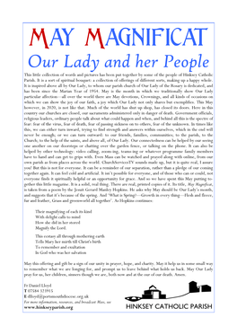 May Magnificat Our Lady and Her People This Little Collection of Words and Pictures Has Been Put Together by Some of the People of Hinksey Catholic Parish