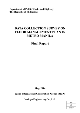 Data Collection Survey on Flood Management Plan in Metro Manila