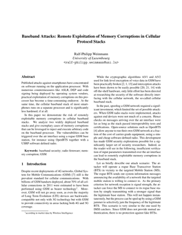 Baseband Attacks: Remote Exploitation of Memory Corruptions in Cellular Protocol Stacks