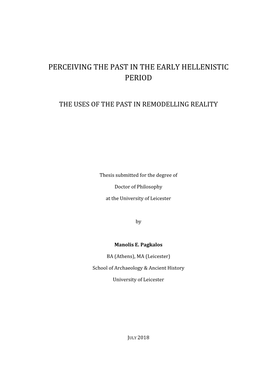 Perceiving the Past in the Early Hellenistic Period
