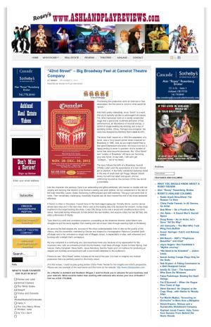“42Nd Street” – Big Broadway Feel at Camelot Theatre Company by ROSEY – DECEMBER 2, 2012 POSTED IN: ROSEY's PLAY REVIEWS