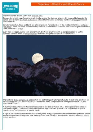 Supermoon - What It Is and When It Occurs