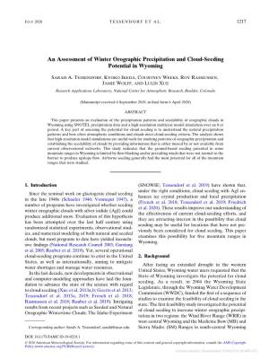 An Assessment of Winter Orographic Precipitation and Cloud-Seeding Potential in Wyoming