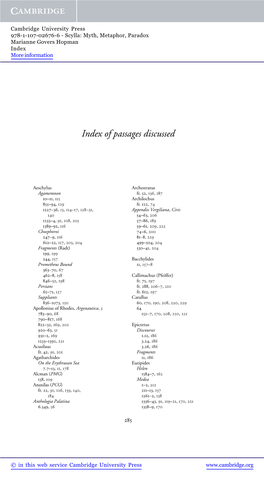 Index of Passages Discussed