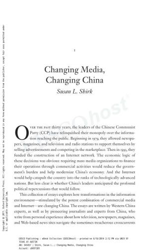 Changing Media, Changing China Susan L