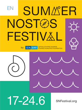 2018 Summer Nostos Festival Activities Schedule