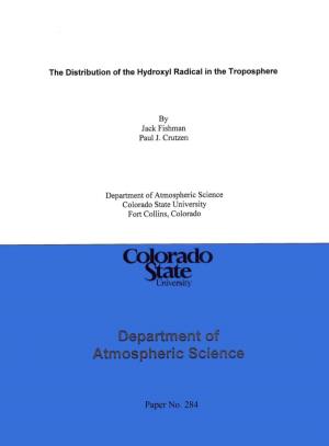 The Distribution of the Hydroxyl Radical in the Troposphere Jack